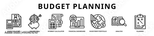 Budget Planning web banner icon illustration