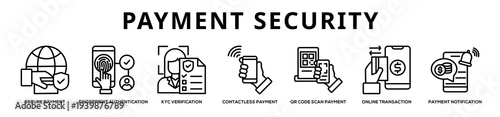 Payment Security web banner icon illustration
