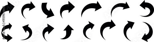 A collection of 14 unique black calligraphic swashes on a white background for design and typography purposes