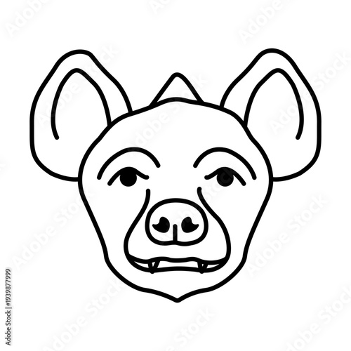 Hyena Face Line icon. Vector Illustration