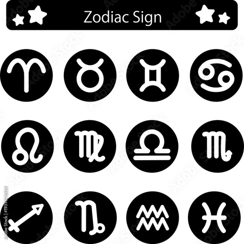 12星座シンプルアイコンセット