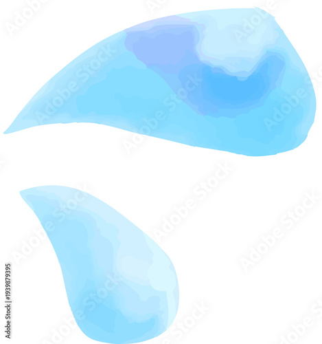 水彩で描いた水滴・汗のイラスト