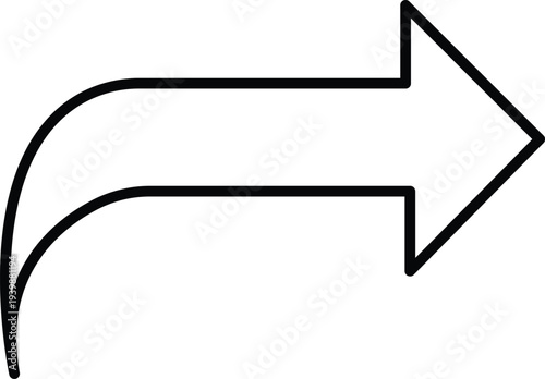 Art & Illustration,  Simple linear redo arrow icon representing forward navigation and repeat actions in software interfaces.
