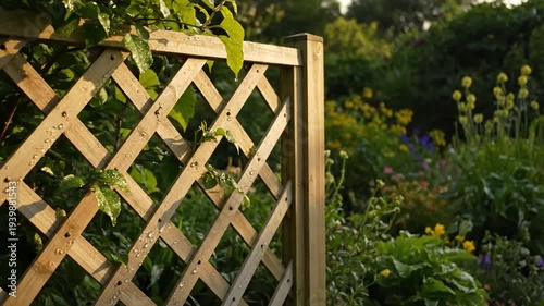 Garden Lattice Sunset Light.
