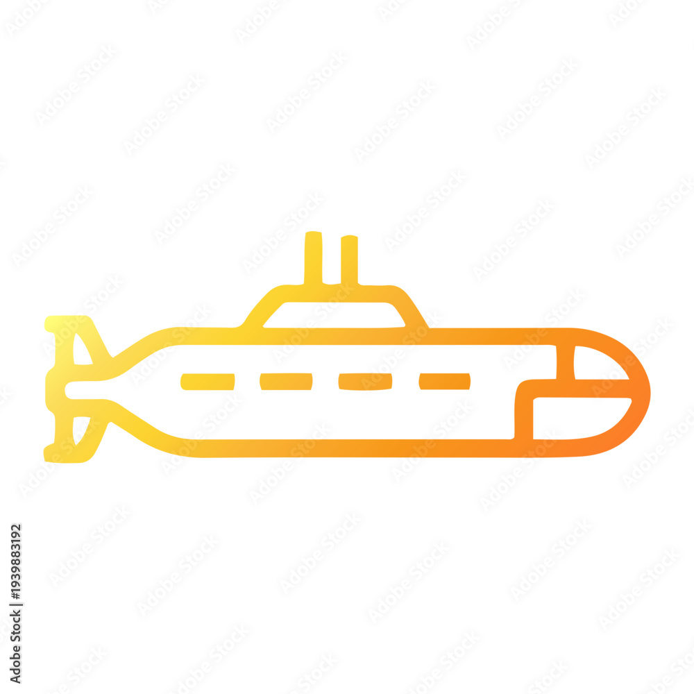 Obraz premium Illustration of a Submarine in Action during War, Viewed from the Side
