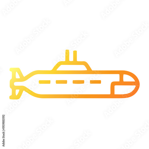 Illustration of a Submarine in Action during War, Viewed from the Side