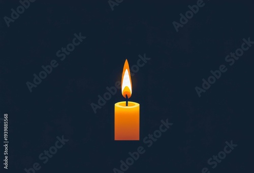 Single yellow candle flame burning against a dark background