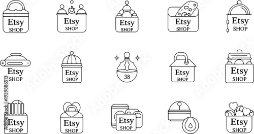 Collection of Etsy Shop Icons and Logos.