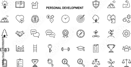 Collection of Personal Development Icons Set.