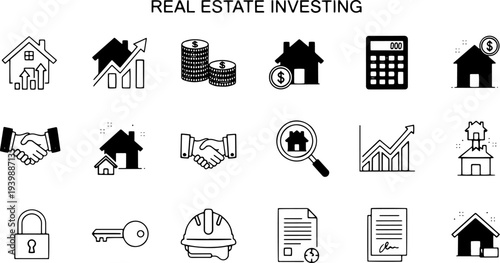 Collection of Real Estate Icons and Symbols.