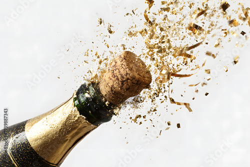 Champagne Bottle Cork Popping Out.