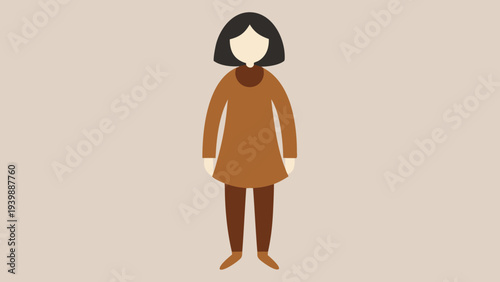 Elegant abstract female silhouette in neutral earth tones. Modern minimalist wall art symbolizing femininity, calm energy, and contemporary interior decor.