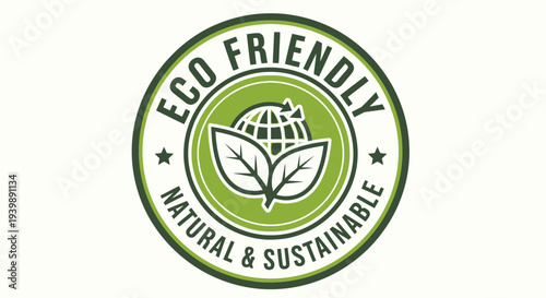 Eco Friendly Natural Sustainable Green Label.