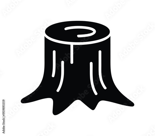 Vector of a tree stump with growth rings