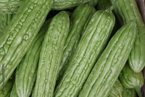 Canvas Print bitter melon also known as bitter gourd, a widely consumed vegetable in many tropical and subtropical regions