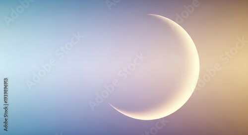 Abstract Gradient Background with Glowing Crescent Shape