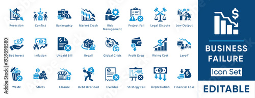 Professional vector icons of down arrow, document, gear, and coin. Perfect for business,, and.. Features editable strokes and pixel-perfect grid.