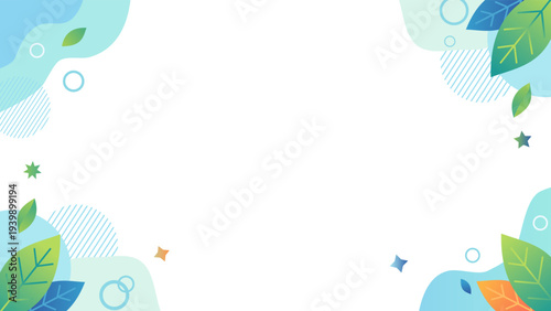 Abstract organic nature frame with green leaves. Modern eco-friendly vector background for wellness and sustainable design.