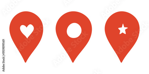 Set of hand drawn map pin Map marker pointer sign GPS and mapping tools Location pin symbol Pinpoint clipart in doodle style Single element for web, design