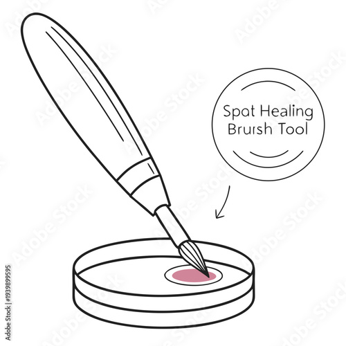 Spot healing brush tool icon vector illustration, professional photo editing graphic design element for software application
