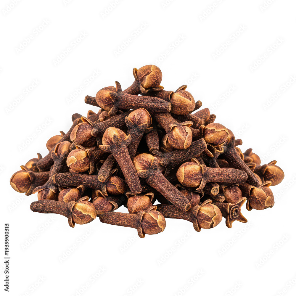 Obraz premium Pile of dried cloves on transparent background