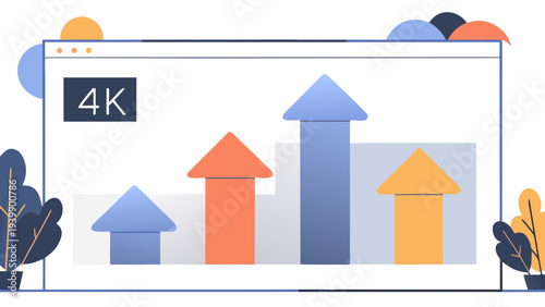 Colorful arrows indicating growth and success in modern business