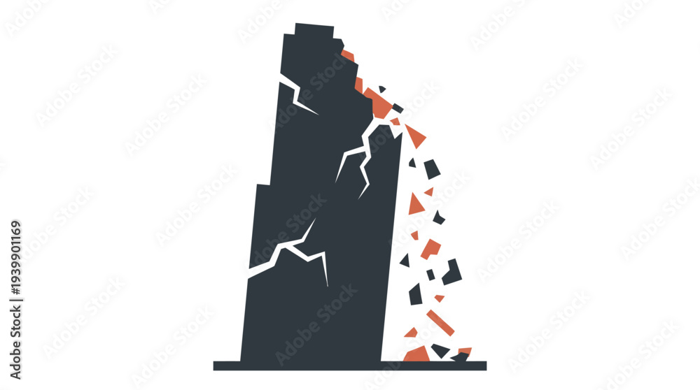 Obraz premium illustration of a collapsed building