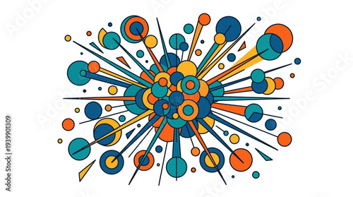 Minimalist flat vector illustration of an abstract explosion.