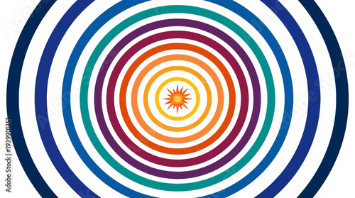 Minimal flat vector illustration of concentric circles 
