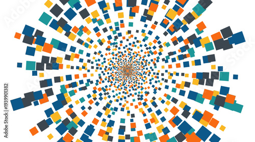 Minimal flat vector illustration of the fragmented geometry of an explosion
