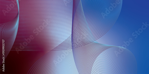 Glowing DeepSkyBlue, Purple and Blue abstract light streaks sweeping across a deep shadowy space with sparkling micro particles, modern digital technology background, vector style