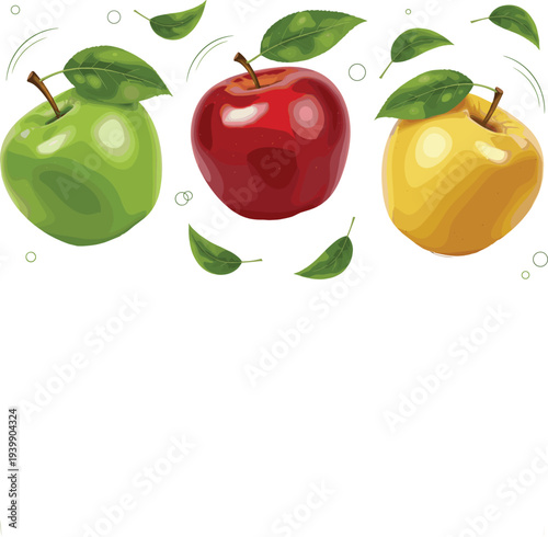 Red Apple Vector Collection with Whole Fruit, Half Cut, and Slices for Food Industry Graphics, Nutrition Education, Healthy Lifestyle Blogs, and Grocery Labels