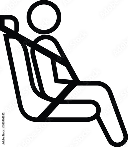 Black and white line of a person sitting in a chair