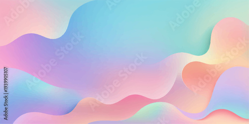 Artistic blue wave vector illustration featuring a colorful wavy pattern and motion curves for a modern summer ocean backdrop design