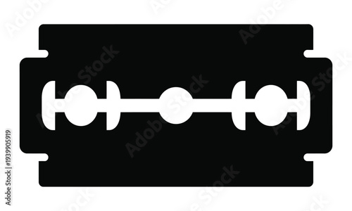Black and white razor blade silhouette sharp cutting 1