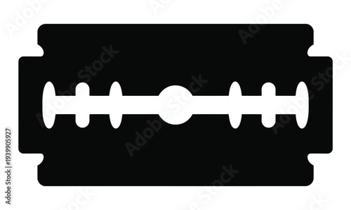Black and white razor blade silhouette sharp cutting