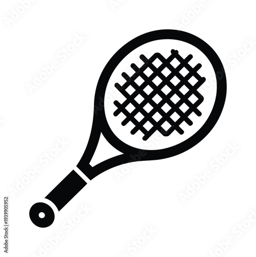 Vector of a tennis racket with a crosshatch pattern