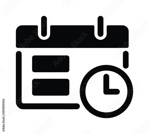 Vector of a calendar with a clock for scheduling