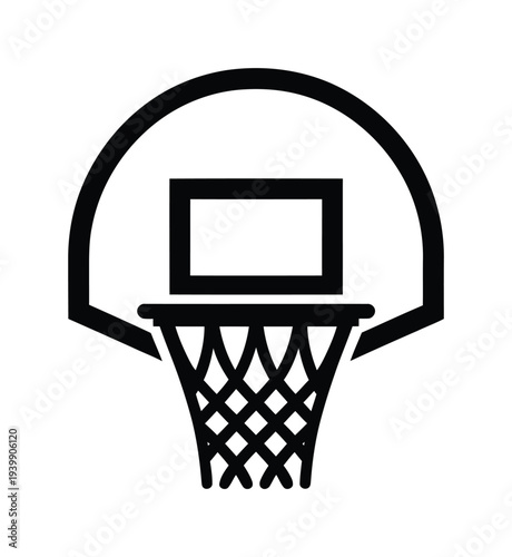 Vector of a basketball hoop with a net