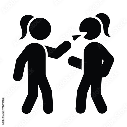 Vector of two people engaged in an argument or conversation