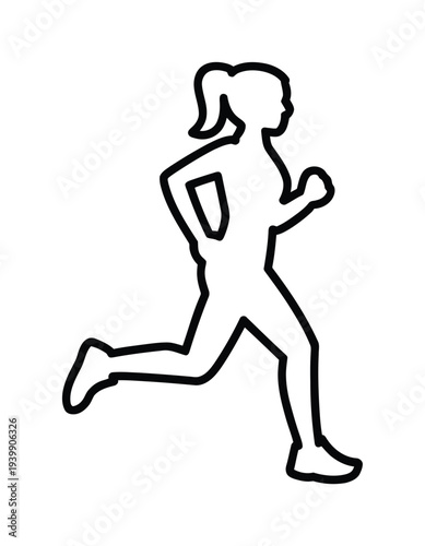 Vector of a woman running in motion