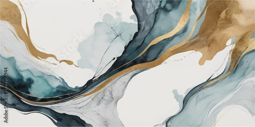 Abstract blue watercolor background illustration of a world map atlas featuring earth relief and sea geography in a vector art style