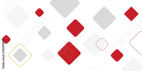 White background with abstract red grey square decoration. Vector illustration for modern presentation background, brochure design, business card background, website slider, landing page