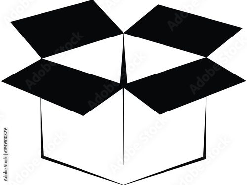 Minimalist black and white box opening