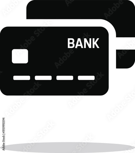 Minimalist black and white bank card with chip and magnetic stripe