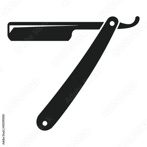 Minimalist black and white straight razor shaving barber 1