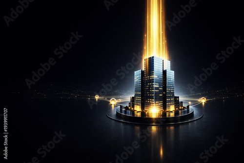 Private Equity Investment Concept with Financial Growth Energy and Corporate Capital Strategy