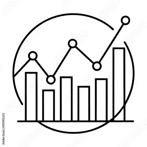 illustration of a house with a graph