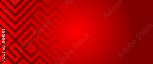 Modern Red Abstract Geometric Maze Background. A bold vector illustration featuring a dynamic labyrinth pattern with a sharp color gradient. Perfect for high-impact branding and tech headers.