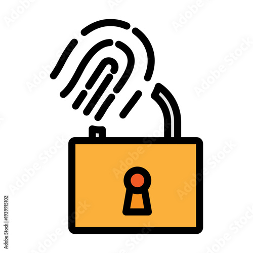 Biometric Security Vector Filled Icon Design
